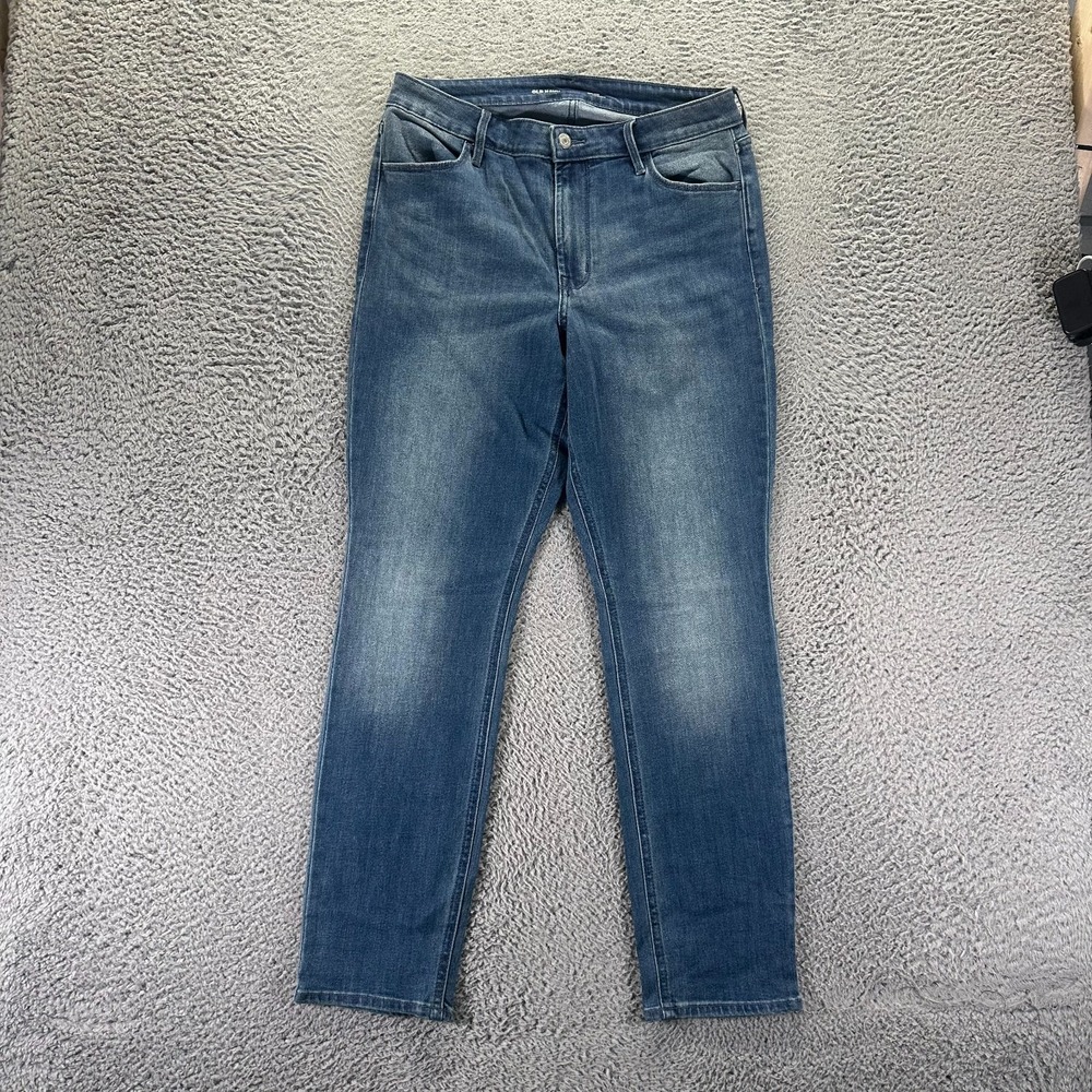Old Navy Wow Jeans Women's 12 Blue Cotton Denim Straight Curvy Faded Stretch